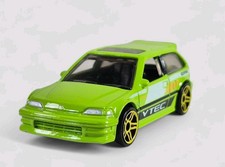 1990 HONDA CIVIC EF Diorama Collectible DieCast Model Car 1:64 Green LOOSE