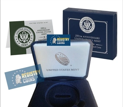 2025  1 oz American Silver Proof Eagle US Army 250th Anniv (Empty Box, No Coin)