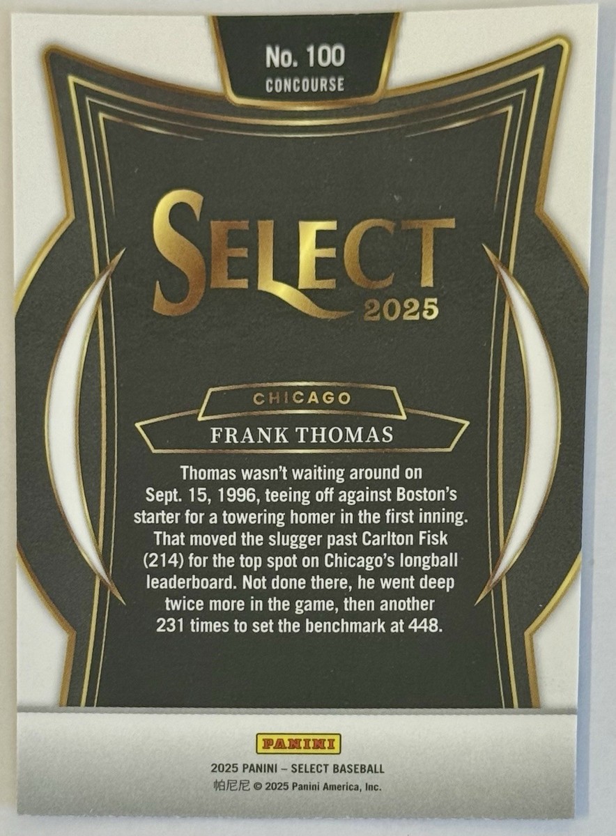 2025 Panini Select Concourse Level Frank Thomas #100 Chicago White