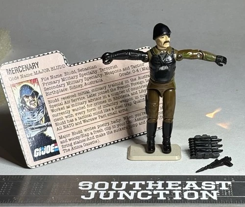 1983 GI Joe Cobra Major Bludd Mercenary Figure with File Card  100% Complete WOW