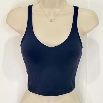 Lululemon Align Tank Top Size 0 True Navy Blue Cropped V Neck Yoga Pilates Chic