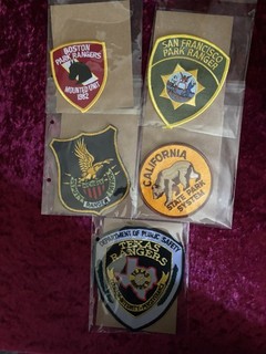 Restposten 5 Park Rangers State Troopers Stoff Patches Abzeichen USA Sammlerstück Set