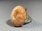 Natural Silicified Coral Fossil Flower Agate Ring/ Adjustable — photo 7