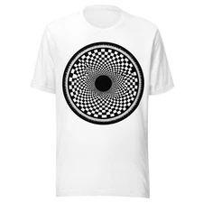 Intellectual Mind Shirt ART - CHECKERED WORMHOLE Humanity Psychology 07 - White