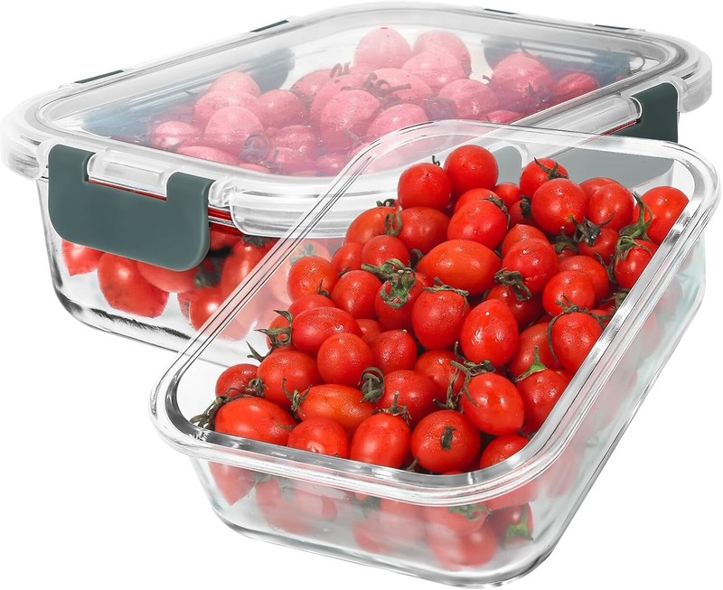 MFY 35 oz Glass Food Storage Container with Lid Leakproof, Airtight Glass