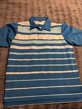 Oakley Men  s Size XL Blue Light Blue Polo Shirt Collard Short Sleeve Golf