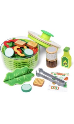 Melissa & Doug Salatschleuder Spielset, Rollenspiel Essen für Jungen & Mädchen Alter 3+