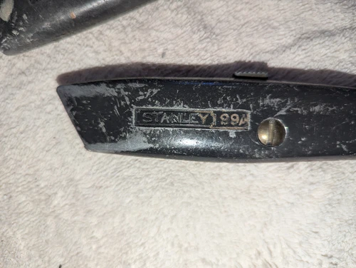 Vintage Stanley No 199 Fixed Blade Utility Knife Aluminum USA metal tool black