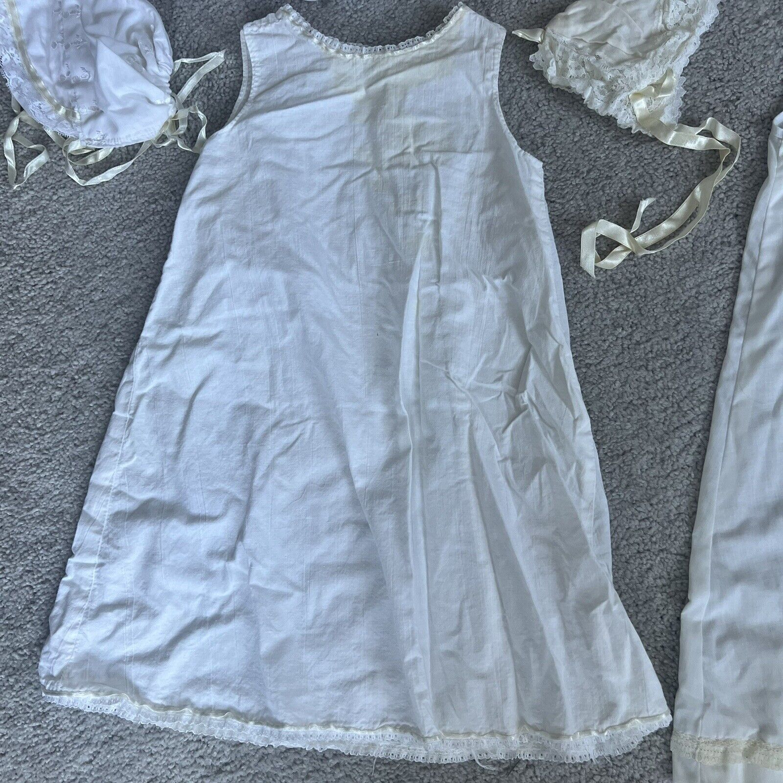 Lot 2 Vintage Handmade Christening Gown Slip & Bo… - image 7