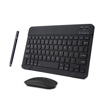 Wireless Bluetooth Keyboard Mouse Touch pen For PC Laptop iPad Tablet Black
