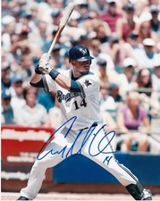 CASEY MCGEHEE  MILWAUKEE BREWERS   ACTION SIGNED 8x10