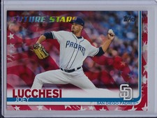 Joey Lucchesi 2019 Topps Series 1 Independence Day /76 Red White Blue Parallel