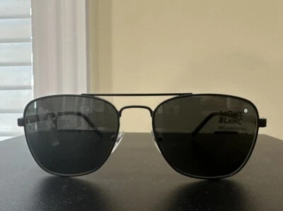 Gafas de sol Montblanc negras y grises oscuros lentes 114382. Nuevo. Precio de venta sugerido por el fabricante 370 $ - Imagen 1 de 4