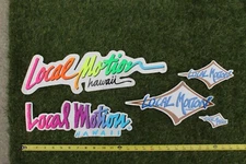 LOCAL MOTION Hawaii Surfboards Aloha Neon 80s Vintage Surfing STICKER - Lot of 5
