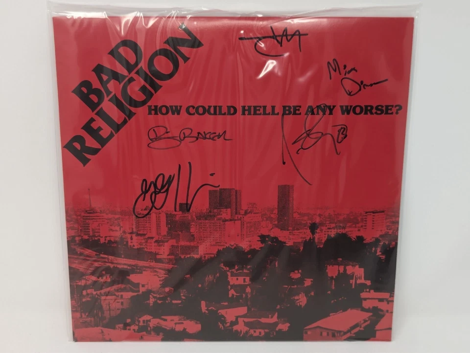 BAD RELIGION How Could Hell Be Any Worse? Pink Vinyl Signed Autographed! In Hand