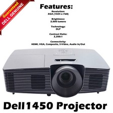 Dell 1450 Projector w/Bulb ANSI 3000 Lumens XGA 1024x768 2200:1 KM7NY