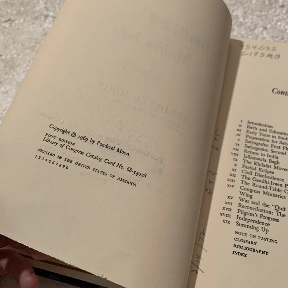 Gandhi and Modern India Penderel Moon 1969 Very Rare First Edition Hardcover - Image 4 of 4