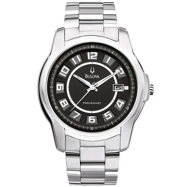 Rare Men's Watch Bulova Precisionist only Time IN New Steel 96B129