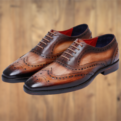 men\'s multi color brogue wingtip shoes handmade Handmade Men main image 4