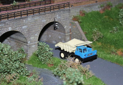 UNBESPIELT MIT BOX, mini car DUMPER PERLINI in blau, 1:87 (H0), DDR, TOP ZUSTAND