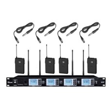 Professional 4x100 Channel uhf Wireless System 4 Guitar Cable For uhf Microphone