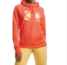 Champion Womens Long Sleeve Hoodie Poppy Orange Size 1XL 9681