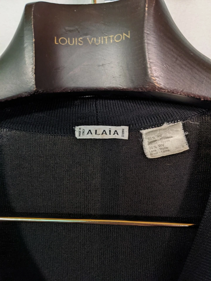 Azzedine Alaia Vintage 90s Black Rayon Blend One Piece Knit - Image 3 of 3