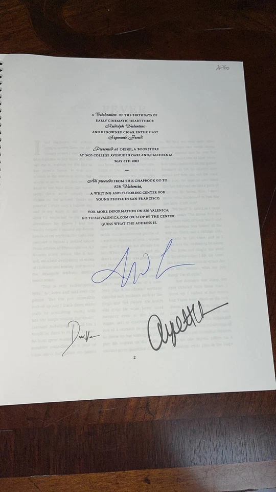 Michael Chabon Daniel Handler SIGNED AUTOGRAPHED Stories of Love and Neuroses SC - Image 2 of 2