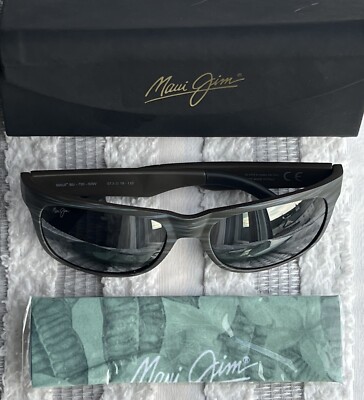 Maui Jim Kahi MJ 736 63W Matte Striped Black Frame + Neutral Grey