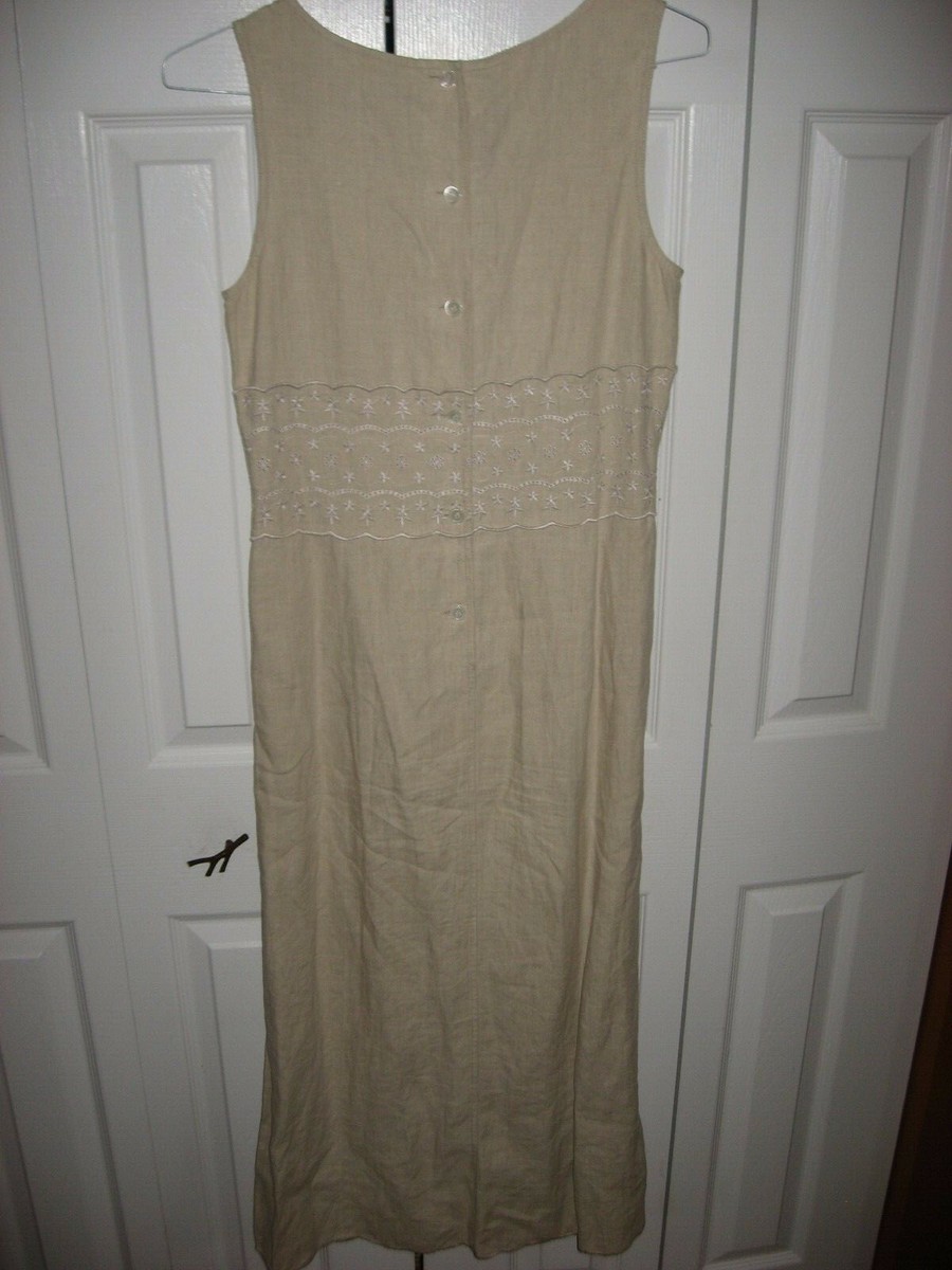 Womens Tan LAURA ASHLEY Linen Stretch Sleeveless Dress 8 | eBay Womens Tan LAURA ASHLEY Linen Stretch Sleeveless Dress 8 | eBay