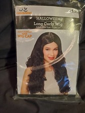 Halloween Long Black Curly Costume Wig by Way To Celebrate
