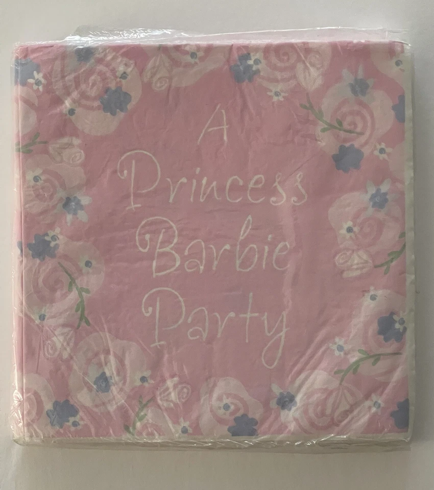 De Colección Servilletas Barbie Princesa Fiesta Almuerzo Rosa Cumpleaños 1 Sellado 16ct 1999 Y2K Foto 3 de 4