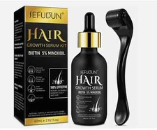 5% Minoxidil Beard Growth Oil + Derma Roller Hair Growth Serum Biotin &Collagen