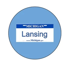 Lansing Michigan 2.25”  Button Pin Badge