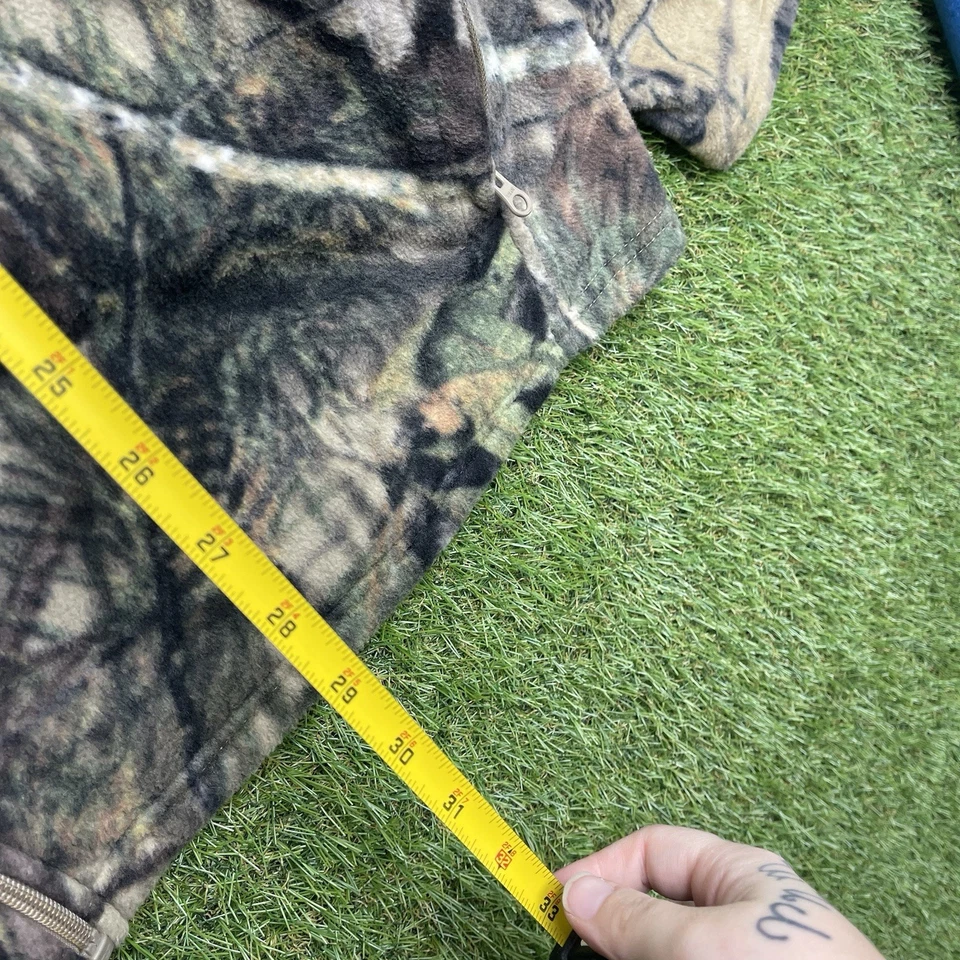 Cabelas Camo Jacket Mens XL Woodland Camo Mossy Oak Break Up Zip Hunting Fleece - Image 4 of 4