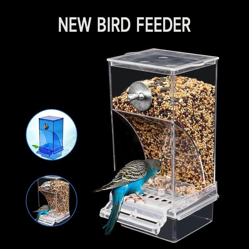 "Automatic Bird Feeder,No_Mess Bird Feeder for Cage,Transparent Food Container..