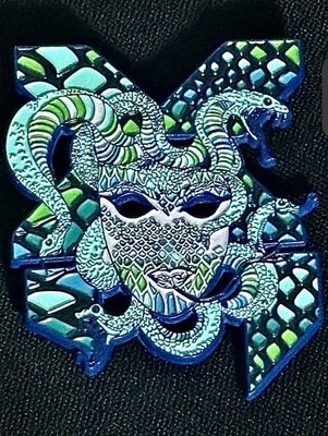 EXCISION HEADBANGER PIN VERY RARE LE 50/50 MEDUSA X SOLD OUT EVOL CHICAGO GLOW