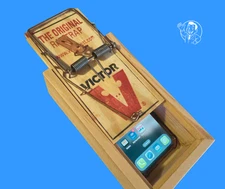 Funny Wooden Phone Jail Gift for Phone Addicts w/ Mousetrap Lid Digital Detox
