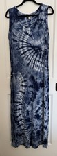 Style & Co Women’s Large Blue Tie Dye Jersey Maxi Dress Sleeveless Boho Hippie