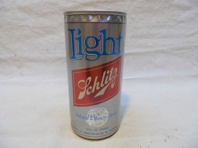 SCHLITZ LIGHT 12 OZ TALL PAPER LABELBEER CAN~SCHLITZ BRG, 6 CITIES