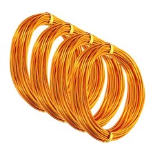 32.8ft Aluminum Wire, 4pcs Jewelry Craft Wire 1.5mm 14 Gauge Wire, Gold Tone