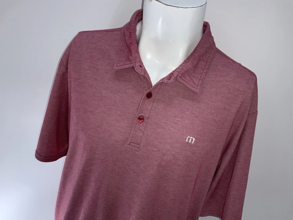 Camisa polo de golf Travis Mathew para hombre 2XL roja Missouri Athletic Club YGI U5-69 Foto 3 de 4