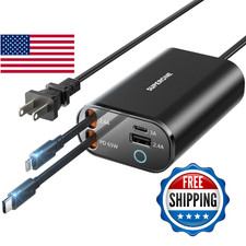 SUPERONE 104W Fast Retractable Phone Charger Wall Plug, 4-in-1 Retractable Wall