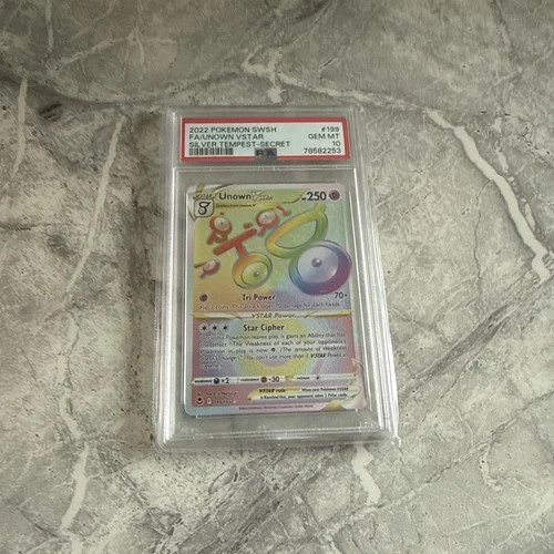Unown VSTAR 199/195 - Silver Tempest - PSA 10, Gem Mint. Pop 392.