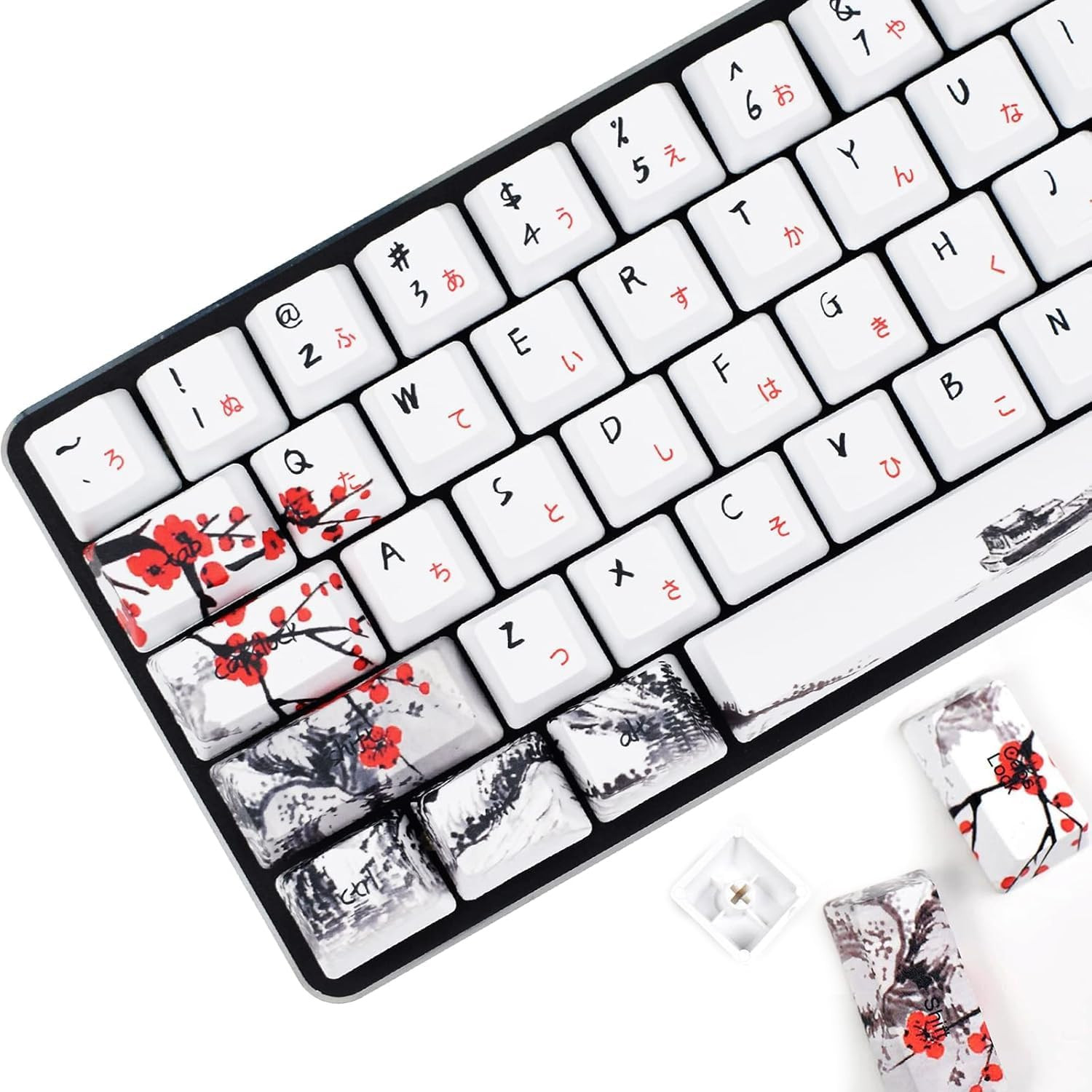 MOLGRIA Plum Blossom Keycaps Mechanical Gaming Keyboards, Custom PBT OEM Profile