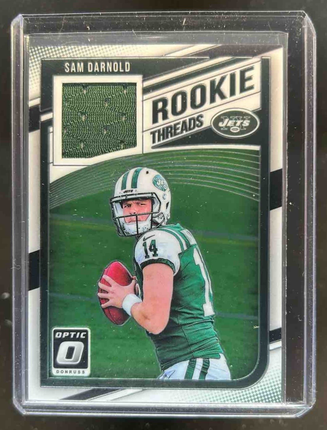2018 Donruss Optic Sam Darnold Rookie Threads Jersey RC #RT-SD Jets