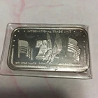 Silver Bar ● 1 Troy oz ●  Patriotic ● Eagle, Flags, Liberty Bell ●  .999 fine