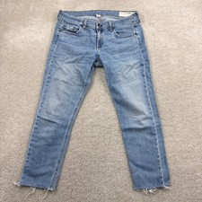 Rag & Bone Jeans Womens Size 28 Blue Cut Off Kingston Slim Made In USA