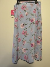 Modest Floral Pattern Timeless In Girls Skirt Maxi Lined Zipper Waist M 10-12