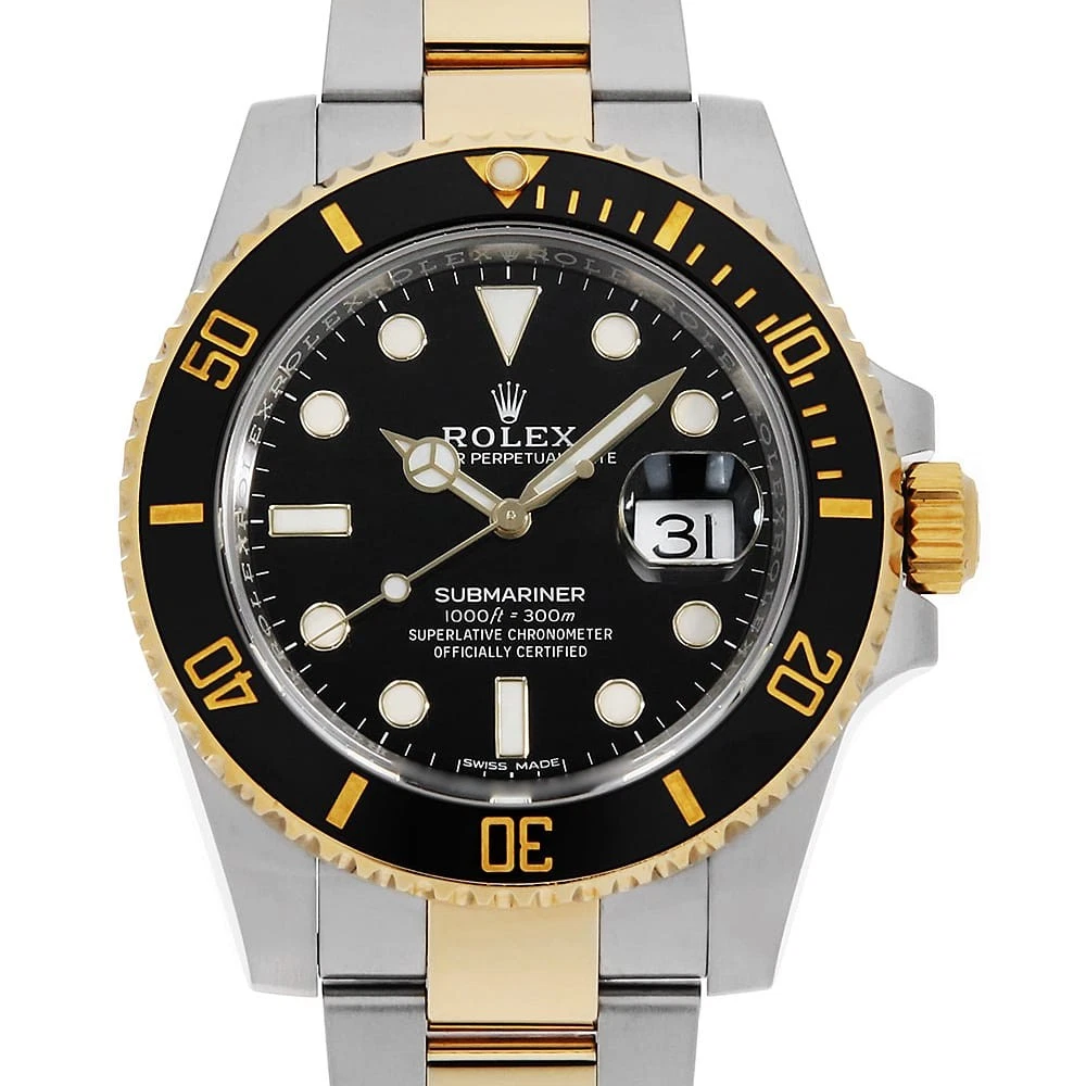 Rolex — ROLEX SUBMARINER Date 116613LN black Random Number second hand mens